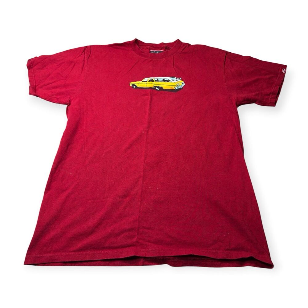 Quiksilver Chevy Wagon Graphic T-Shirt Large Red Shirt Retro Skater Y2K VTG